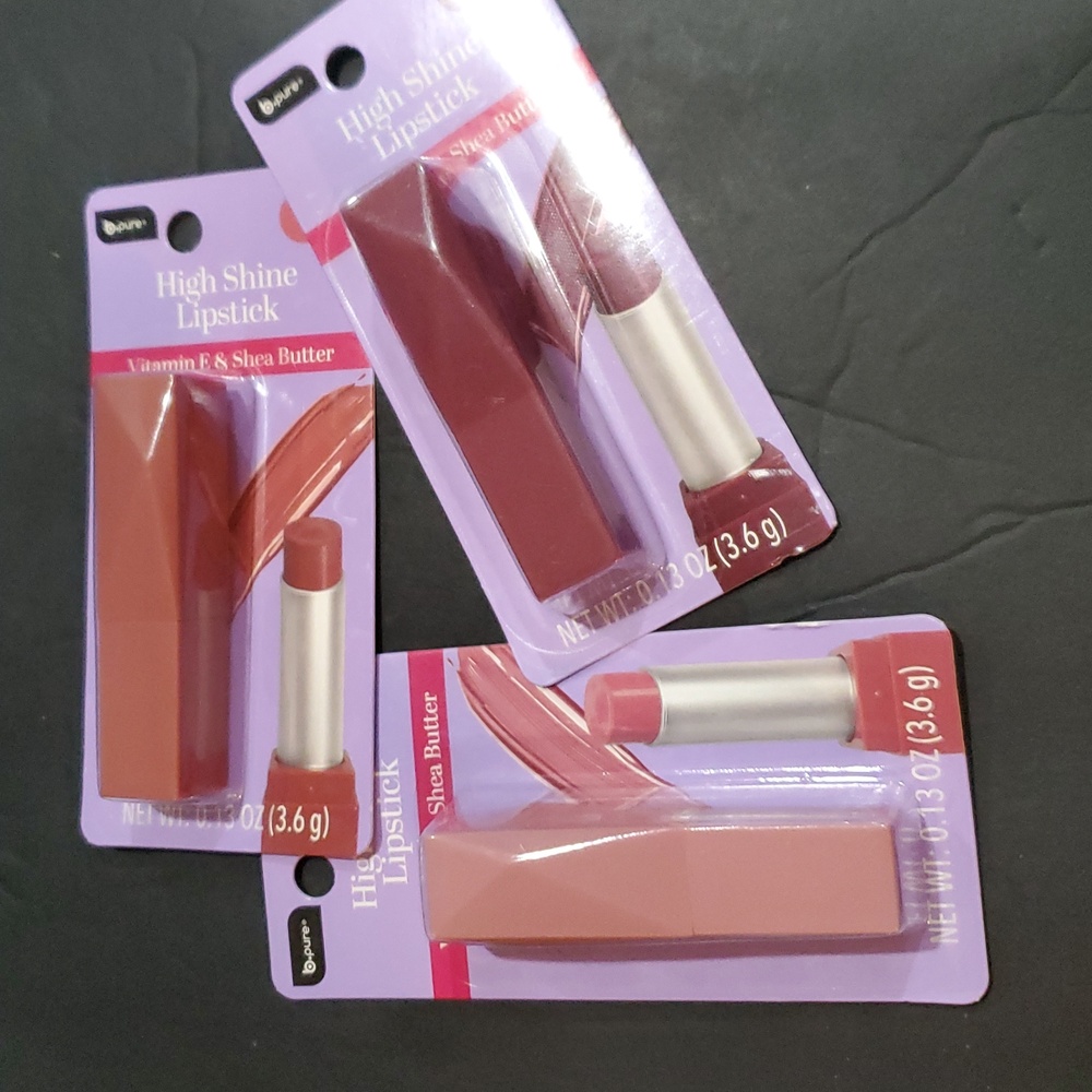 3pack petal berry rosy high shine shea butter infused lipstick new